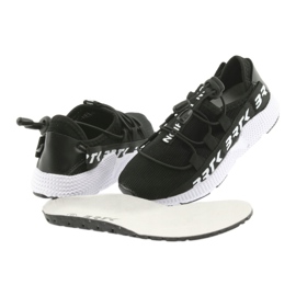 Scarpe sportive nere Bartek 55109 sottopiede in pelle bianco nero 4