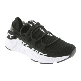 Scarpe sportive nere Bartek 55109 sottopiede in pelle bianca nero 1