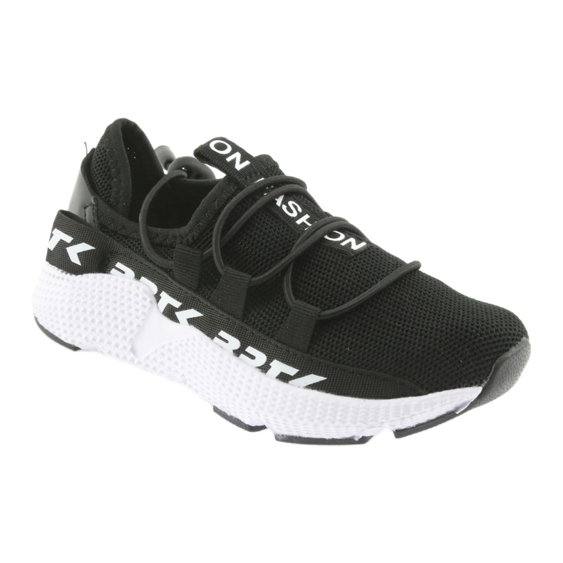 Scarpe sportive nere Bartek 55109 sottopiede in pelle bianco nero 1