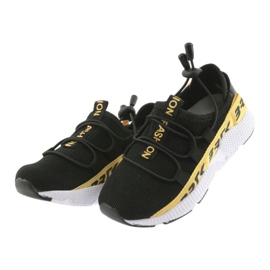Scarpe sportive nere Bartek 55109 sottopiede in pelle nero giallo 3
