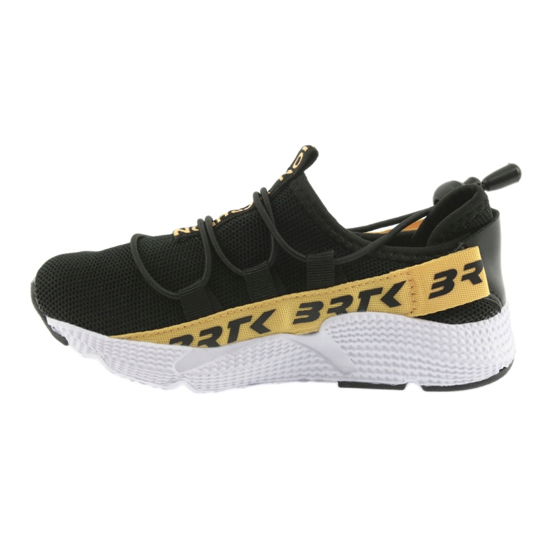 Scarpe sportive nere Bartek 55109 sottopiede in pelle nero giallo 2