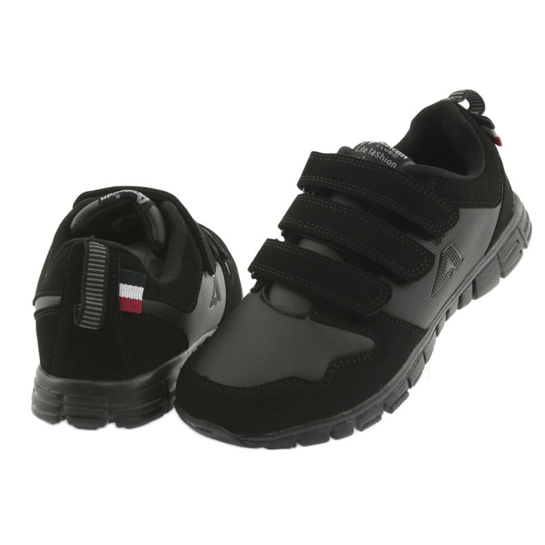 Scarpe sportive American Club FH16 con velcro nere nero 4