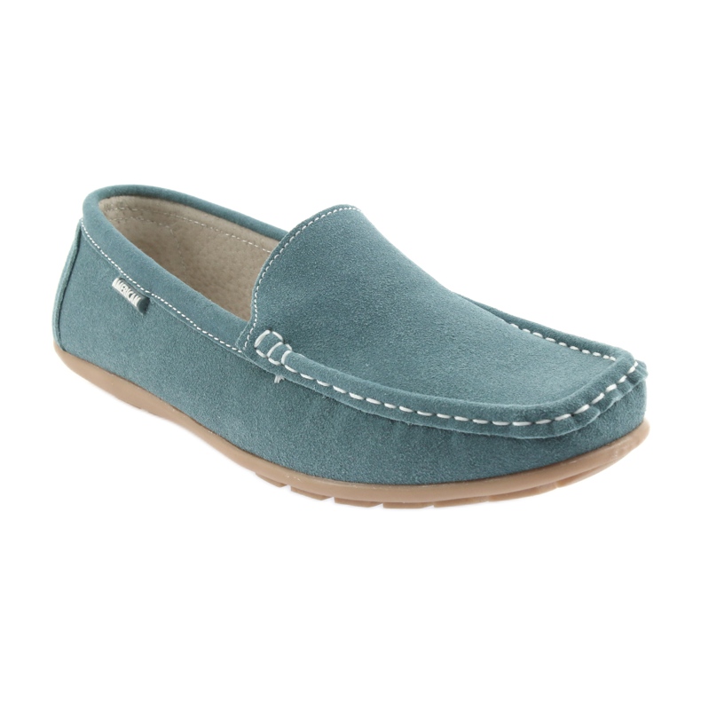 American Club Mocassini da donna, pelle blu denim 1