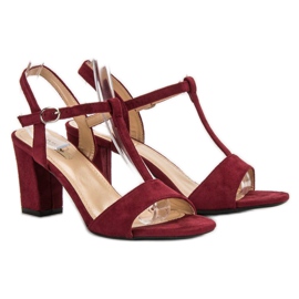 Jumex Sandali in pelle scamosciata bordeaux rosso 1