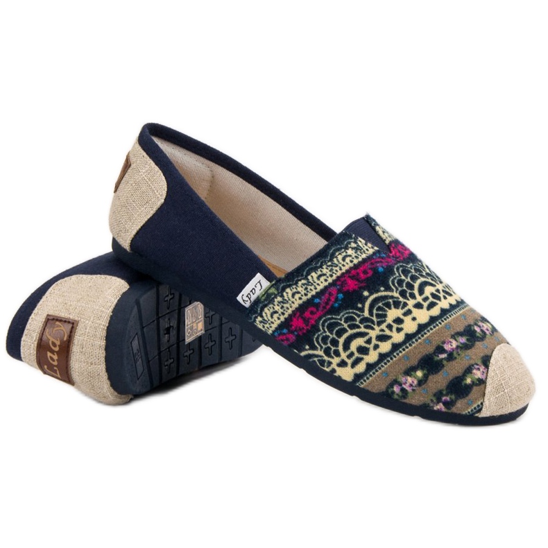 Lady Fashion Slip On Boho Sneakers blu multicolore 1