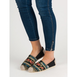 Lady Fashion Slip On Boho Sneakers nero multicolore 1