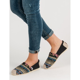 Lady Fashion Slip On Boho Sneakers nero multicolore 2