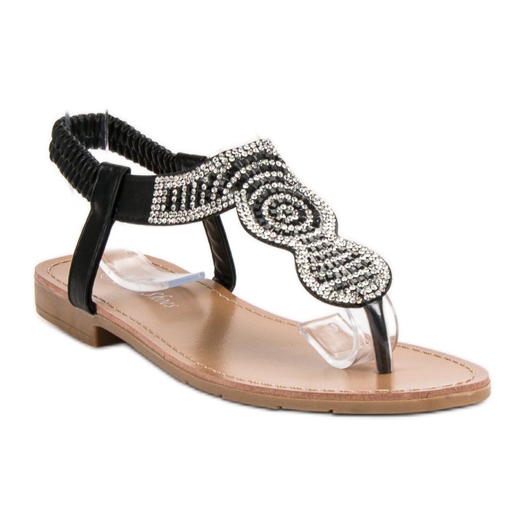 SHELOVET Sandali giapponesi slip-on nero 1