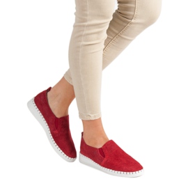 Filippo Scarpe da ginnastica slip-on in pelle rosso 2