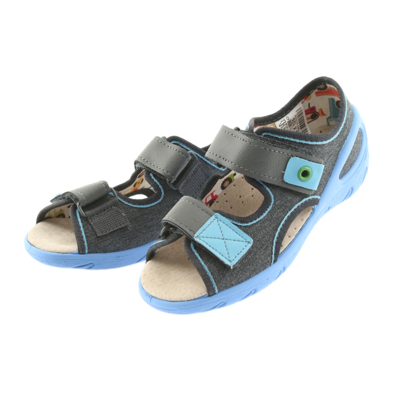 Scarpe per bambini Befado pu 065X125 blu grigio 4