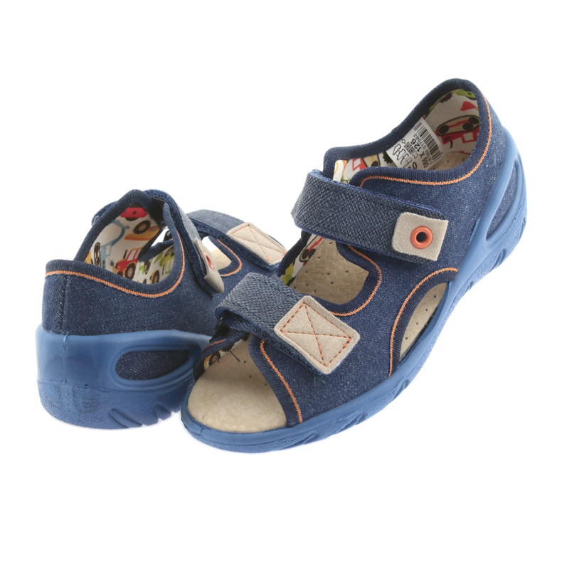 Scarpe per bambini Befado pu 065X126 marrone blu navy 4