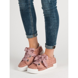 Belle Women Scarpe sportive in pelle scamosciata rosa 1
