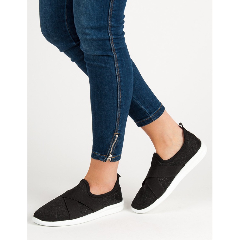 Ideal Shoes Scarpe sportive slip-on nero 2
