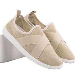 Ideal Shoes Scarpe sportive slip-on marrone 1