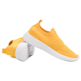Weide Calzature in tessuto alla moda giallo 1