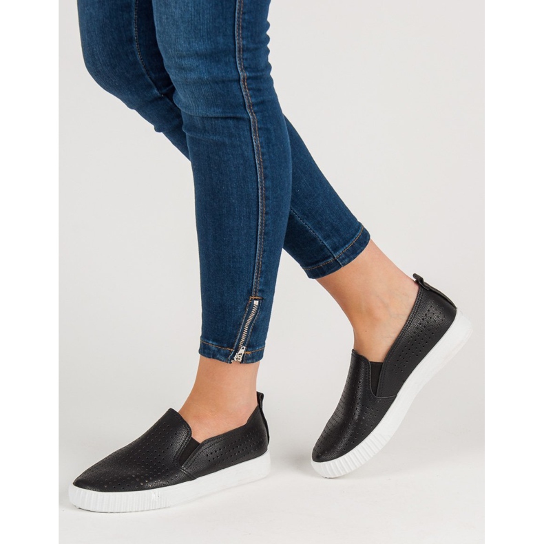 SHELOVET Slipon traforati nero 2
