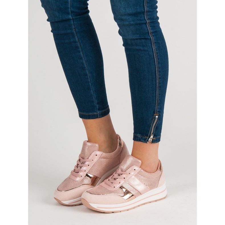 SHELOVET Scarpe sportive stringate rosa 1