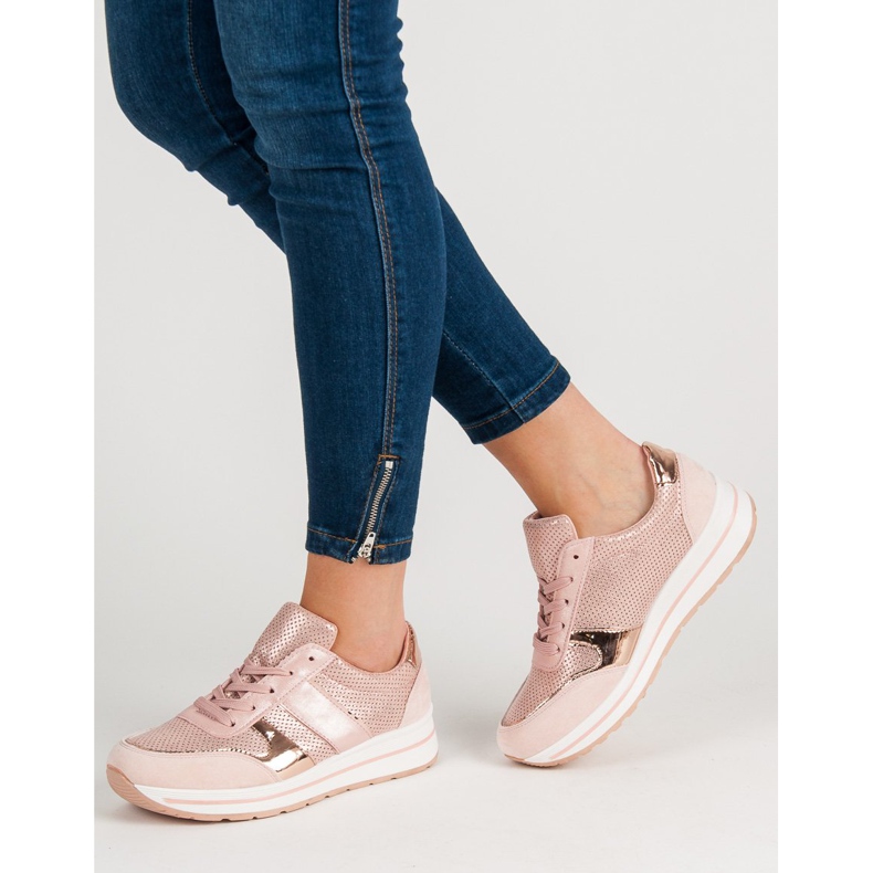 SHELOVET Scarpe sportive stringate rosa 2