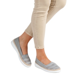 SHELOVET Espadrillas in tessuto grigio 2