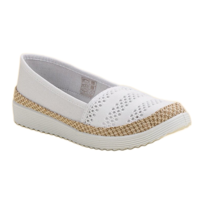 SHELOVET Espadrillas in tessuto bianca 1