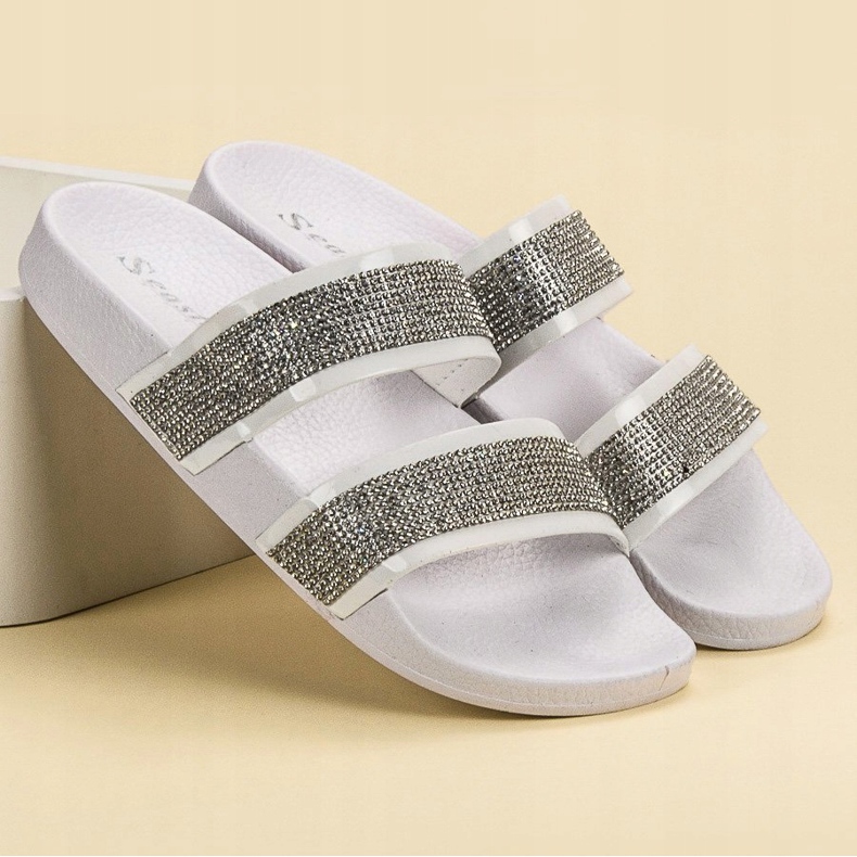 Seastar Pantofole Bianche Con Cristalli bianco multicolore 1