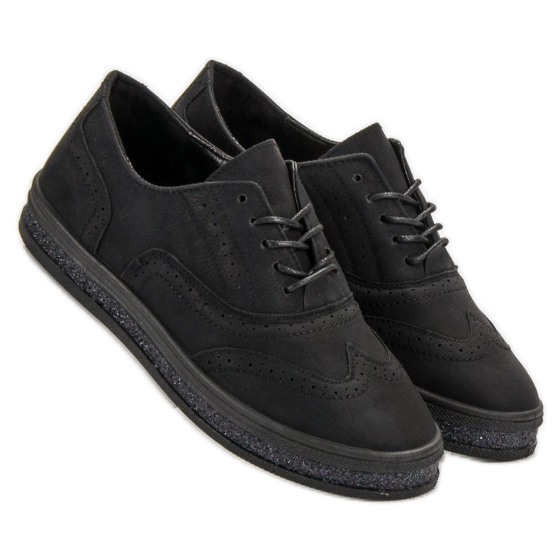 SHELOVET Scarpe brogue nere nero 1
