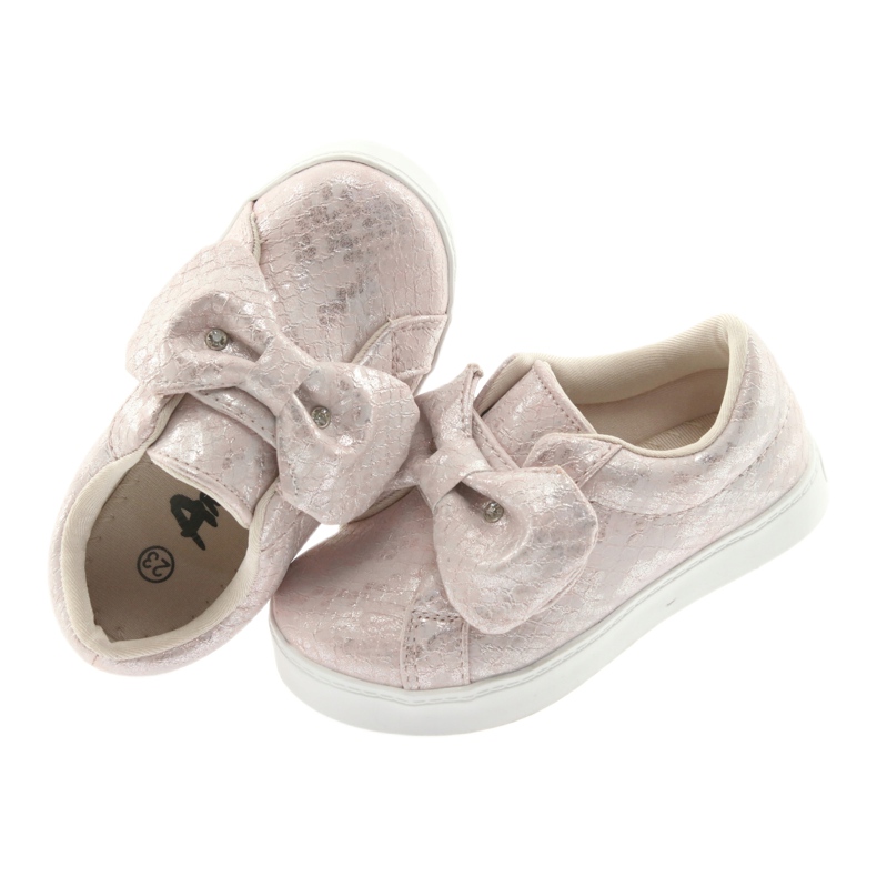 Sneakers American Club ES23 fiocco rosa grigio 5