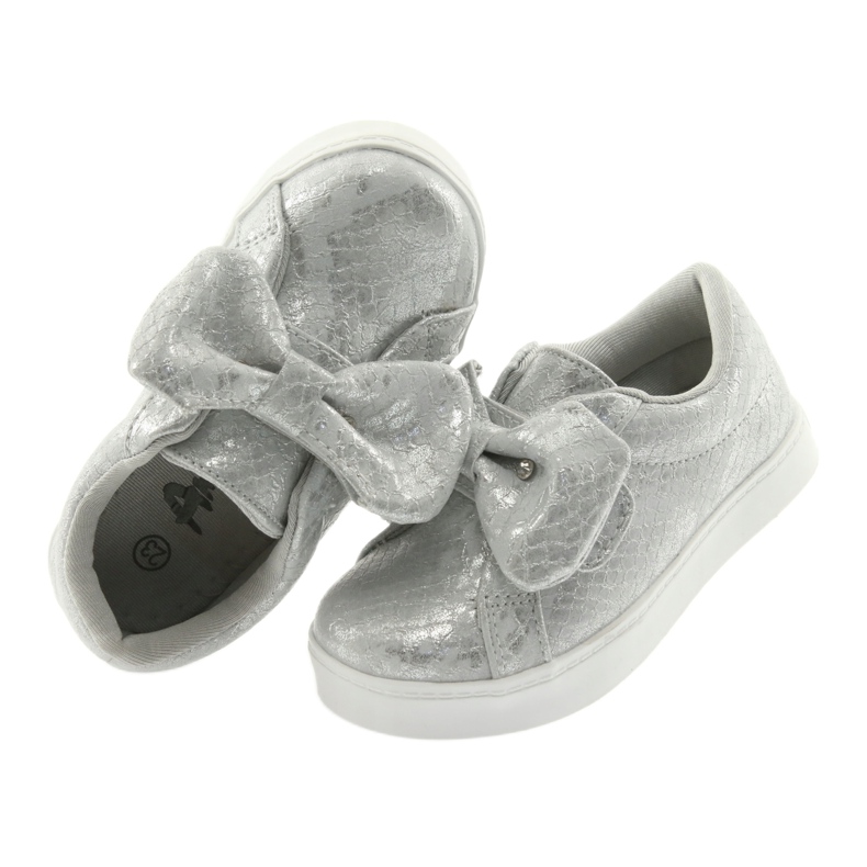 Sneakers ES23 con fiocco argento American Club grigio 4