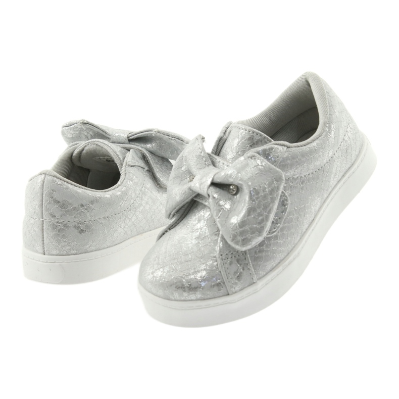 Sneakers ES23 con fiocco argento American Club grigio 3