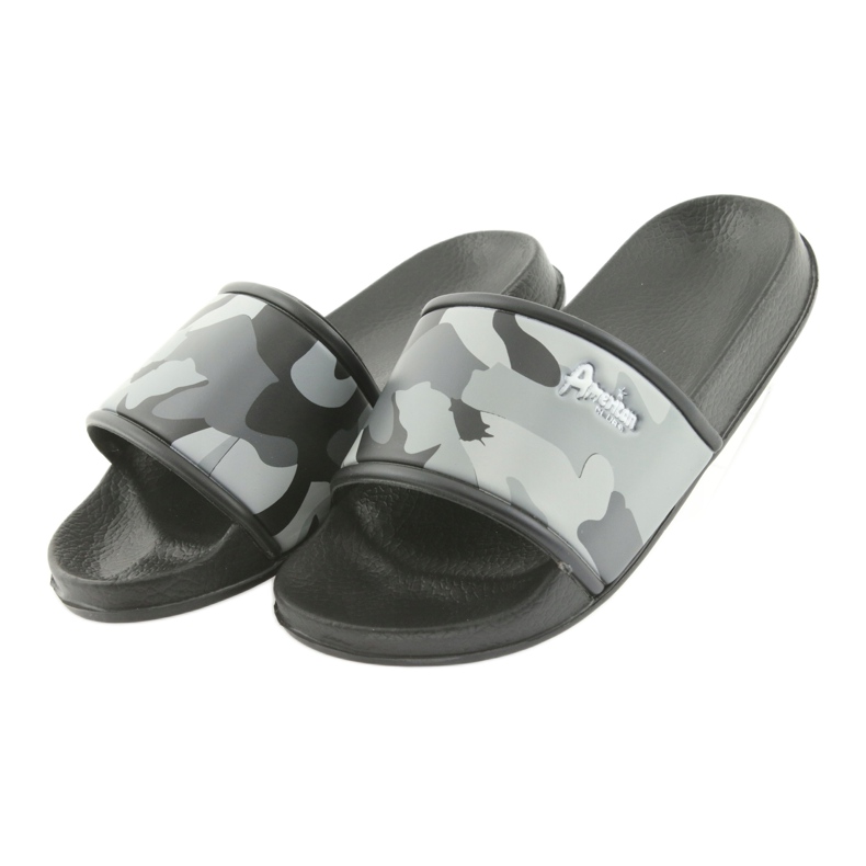 Pantofole camo profilate grigie American Club nero grigio 3