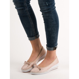 SHELOVET Ballerina con zeppa marrone 1