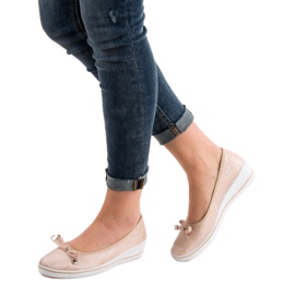SHELOVET Ballerina con zeppa marrone 2