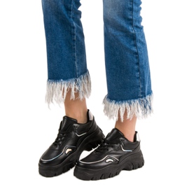 SHELOVET Sneakers Nere Con Effetto Holo nero 1