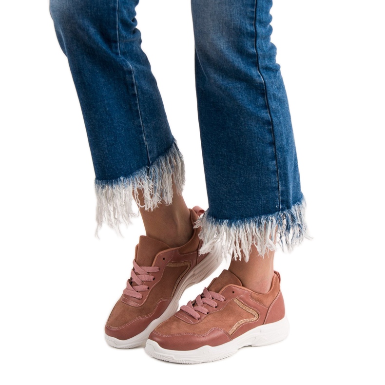 SHELOVET Scarpe da ginnastica alla moda rosa 1