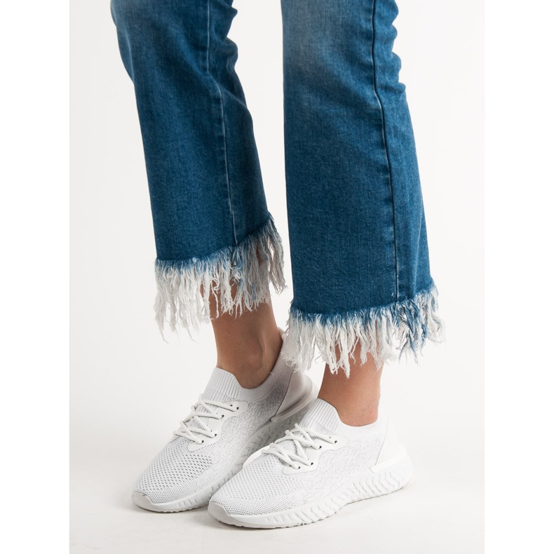 SHELOVET Scarpe sportive in tessuto bianca 1