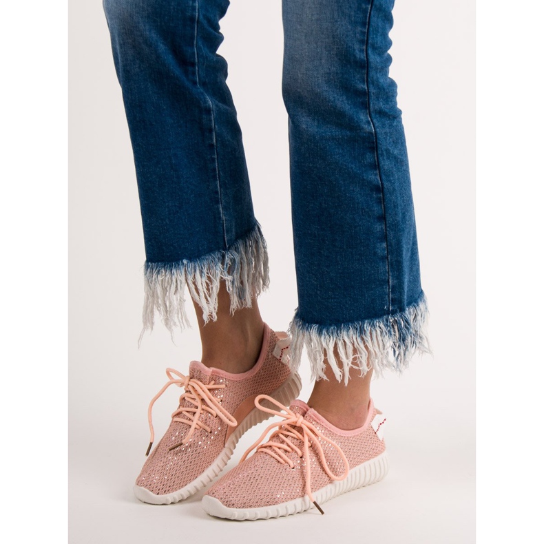 SHELOVET Scarpe Slip-on Con Paillettes rosa 1