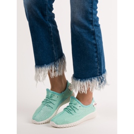 SHELOVET Scarpe Slip-on Con Paillettes verde 2
