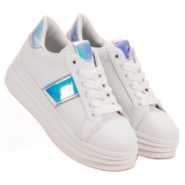 SHELOVET Scarpe bianche sulla piattaforma bianca 1