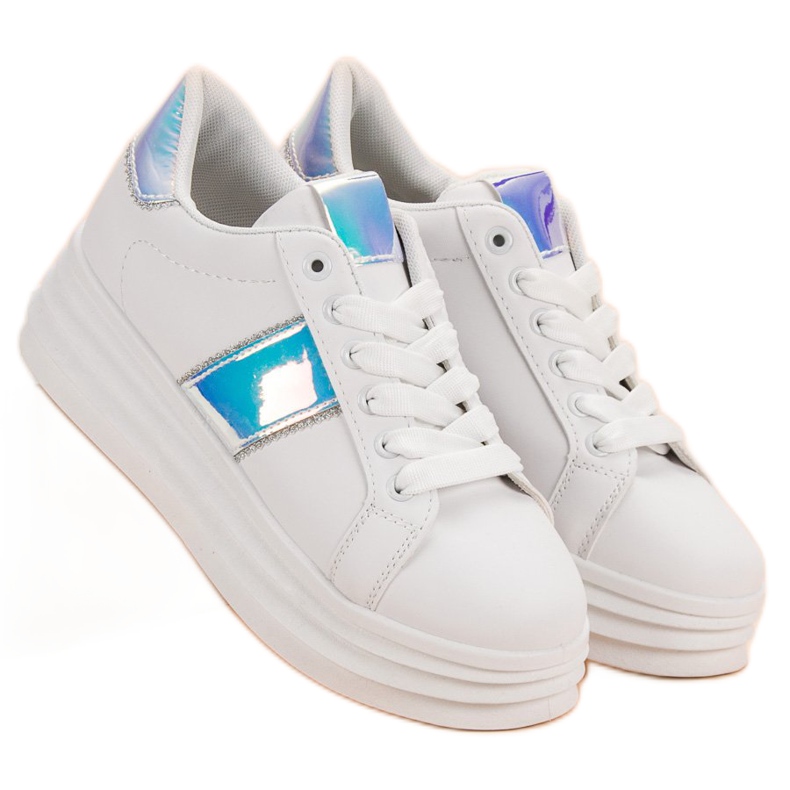 SHELOVET Scarpe bianche sulla piattaforma bianca 1