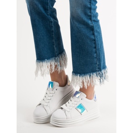 SHELOVET Scarpe bianche sulla piattaforma bianco 2