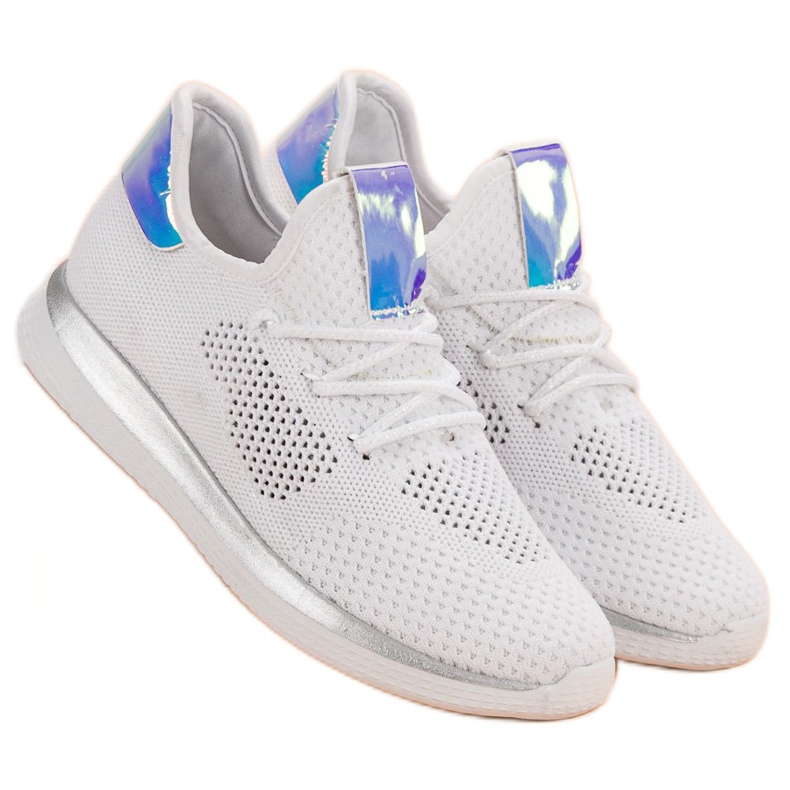 SHELOVET Scarpe sportive in tessuto bianca 2