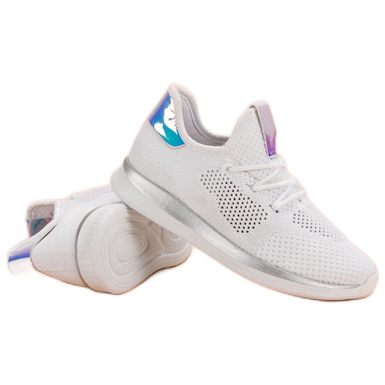 SHELOVET Scarpe sportive in tessuto bianco 1