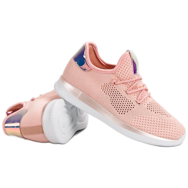 SHELOVET Scarpe sportive in tessuto rosa 1