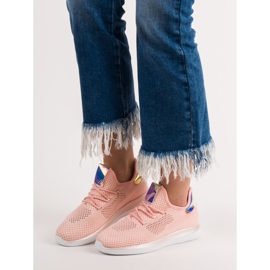 SHELOVET Scarpe sportive in tessuto rosa 2