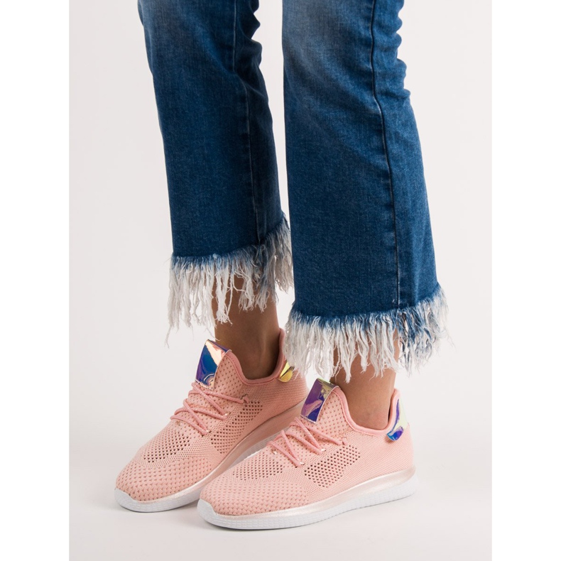 SHELOVET Scarpe sportive in tessuto rosa 2