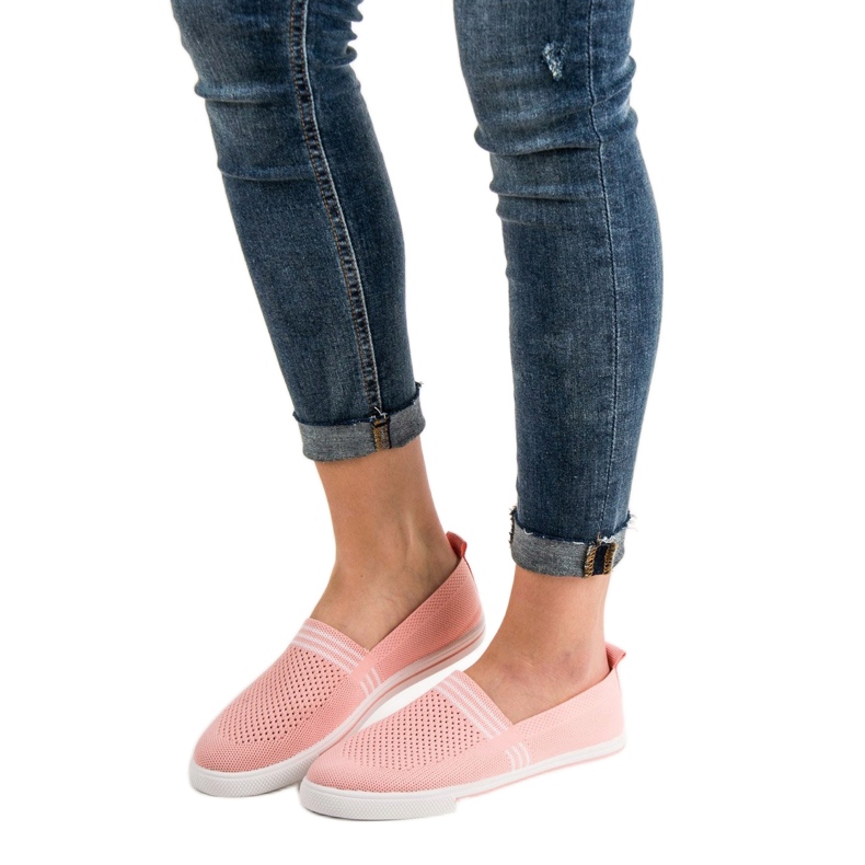 SHELOVET Sneakers in tessuto rosa 2