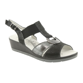 Filippo Comodi sandali con zeppa in pelle nero grigio 1