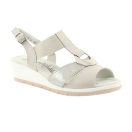 Filippo Comodi sandali con zeppa in pelle marrone grigio 1