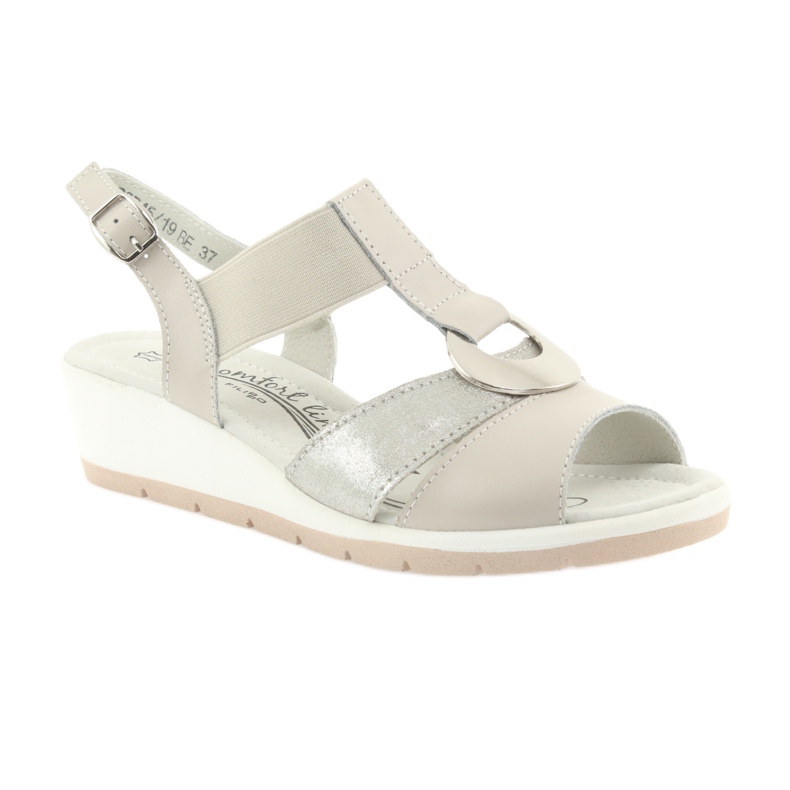 Filippo Comodi sandali con zeppa in pelle marrone grigio 1