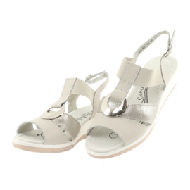 Filippo Comodi sandali con zeppa in pelle marrone grigio 3